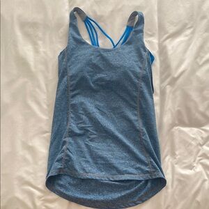 lululemon athletica Blue Layered Strappy Tank Top